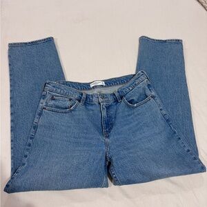 Abercrombie & Fitch 90s Straight Leg Blue Mid Rise Jeans